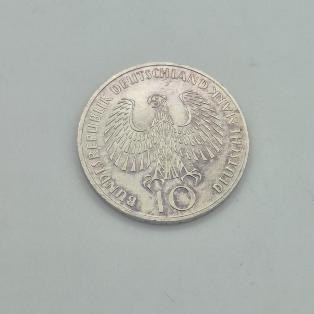 1972 G Germany 10 Deutsche Mark Munich Olympic Games Comm. Silver Coin .3115 ASW